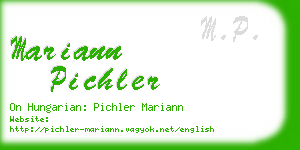 mariann pichler business card